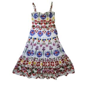 Borgo De Nor Floral Tiered Pleated Midi Dress -Size12 Bohemian Luxury Bridal